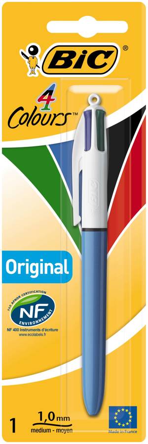 Stylo à bille BIC 4 Colours Original + Multifonction pointe moyenne BIC :  le lot de 2 stylos à Prix Carrefour
