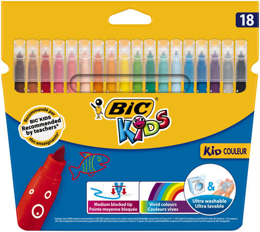 Bic Kids couleur feutres coloriage x18