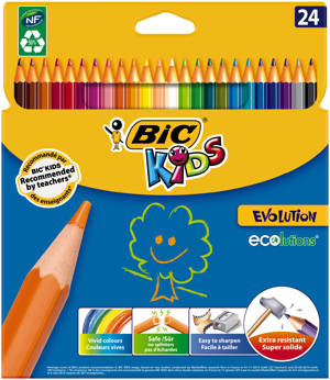 Boite de 12 crayons de couleurs bois certifié achat vente