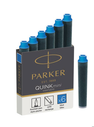 PARKER blister de 10 cartouches Quink pour Stylo plume, encre noire